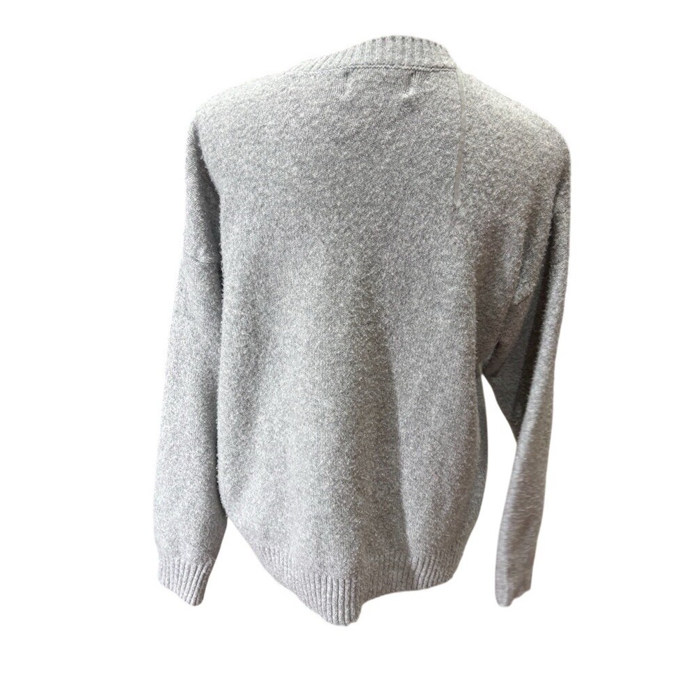 No Boundaries Sweater Womens Size M Gray Puppy Dog Intarsia Knit Pullover - Picture 4 of 8